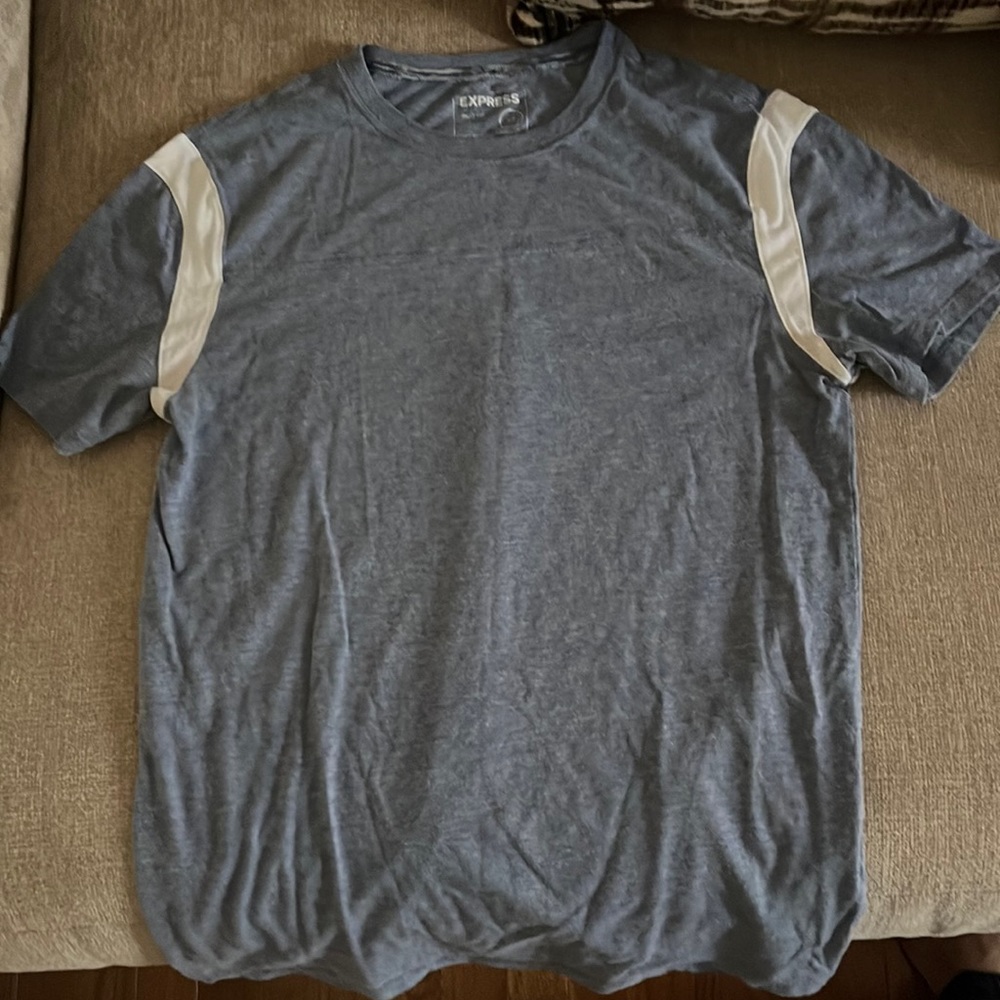 Express Blue w/ White Stripes Tee (Size: Men’s Small)